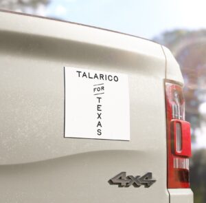 Talarico For Texas 2026 Car Magnet Sticker