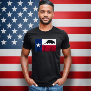Armadillo Cowboy Texas Flag Armadillo Texan Forest Animal T-Shirt