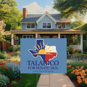 Talarico for Senate 2026 Texas Map Yard Sign