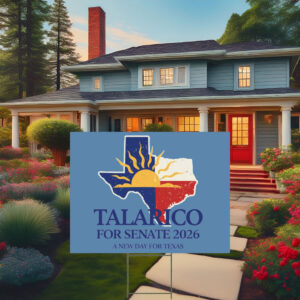 Talarico for Senate 2026 Texas Map Yard Sign