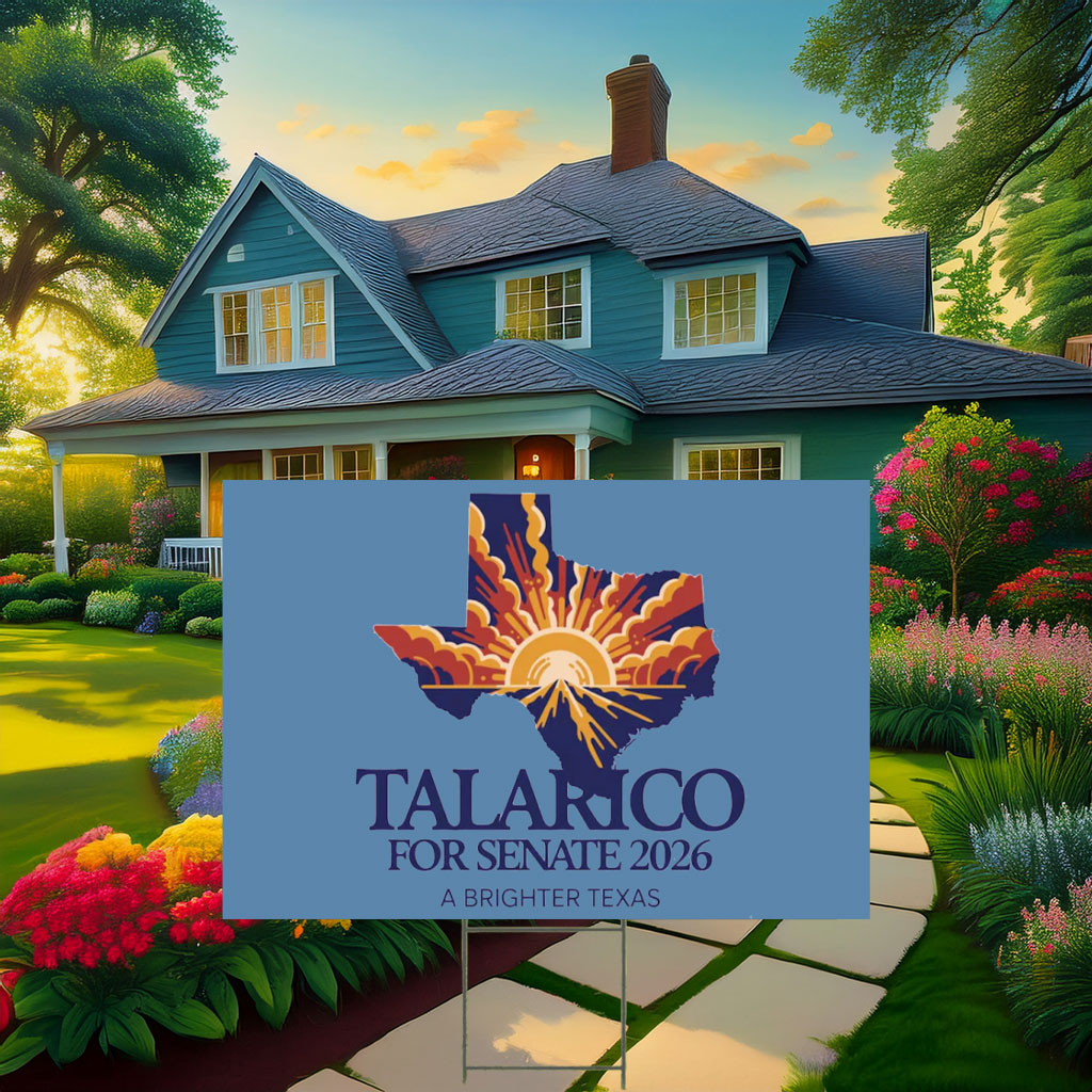 Talarico for Senate 2026 Texas Sunrise Map Yard Sign