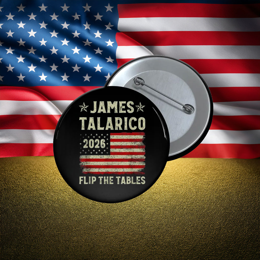 JAMES TALARICO 2026 – FLIP THE TABLES Vintage Distressed American Flag Pin