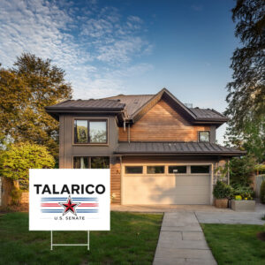 Minimalist White Patriotic Star Voter Board — James Talarico Yard Sign