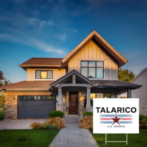 Minimalist White Patriotic Star Voter Board — James Talarico Yard Sign