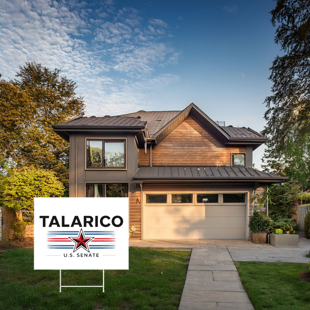 Minimalist White Patriotic Star Voter Board — James Talarico Yard Sign