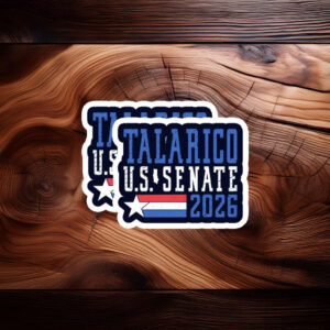 Patriotic Star Block Typography Badge — James Talarico Sticker