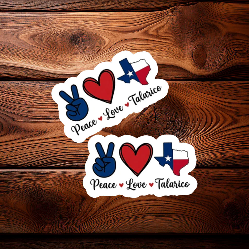 Peace Love Talarico Texas Campaign Sticker