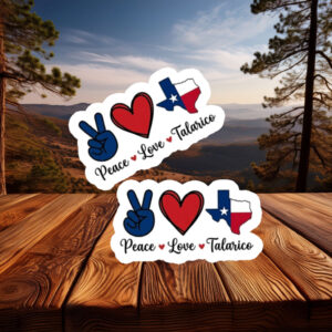 Peace Love Talarico Texas Campaign Sticker