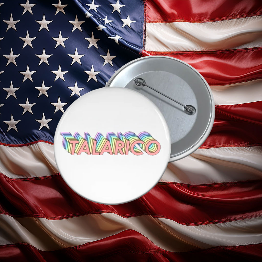 Retro Talarico Rainbow Logo Button