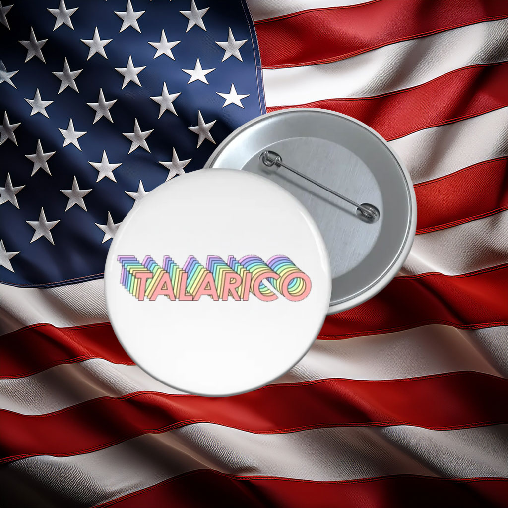 Retro Talarico Rainbow Logo Button