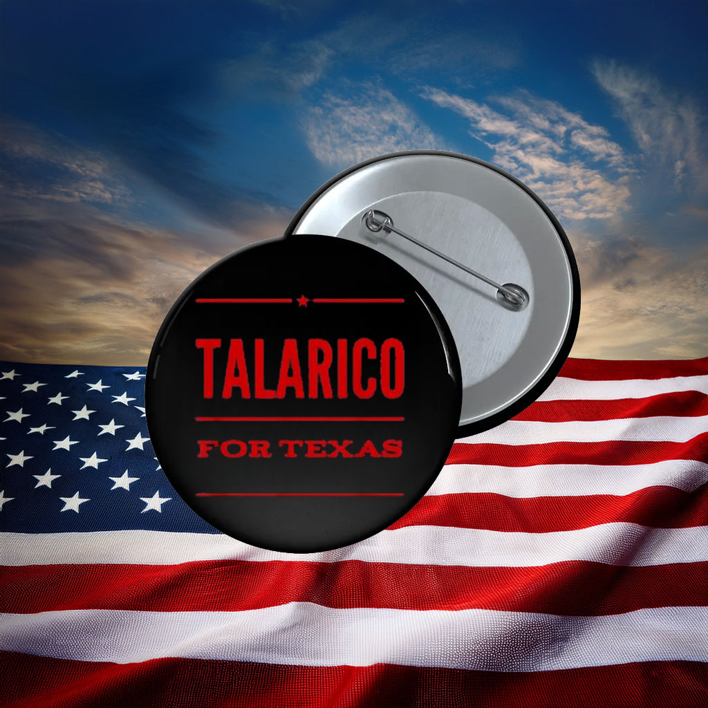 TALARICO FOR TEXAS Minimalist Red Block Typography Purple Pin