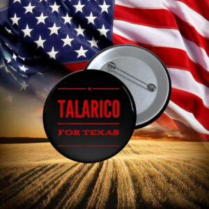 TALARICO FOR TEXAS Minimalist Red Block Typography Purple Pin