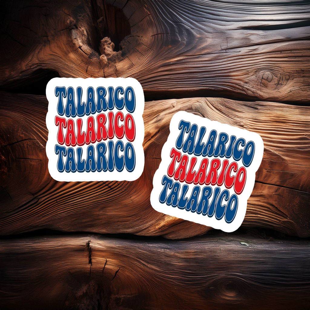 Talarico Retro Red White Blue Text Sticker