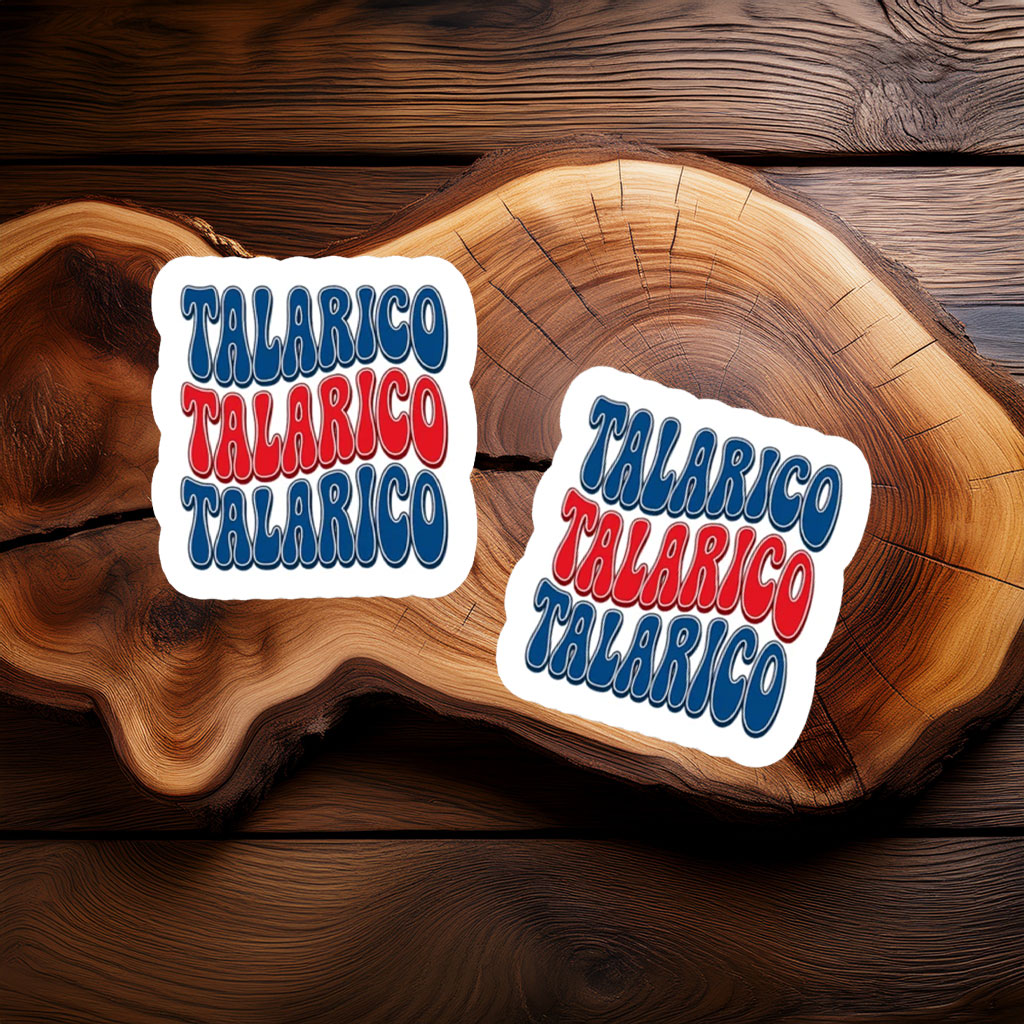 Talarico Retro Red White Blue Text Sticker