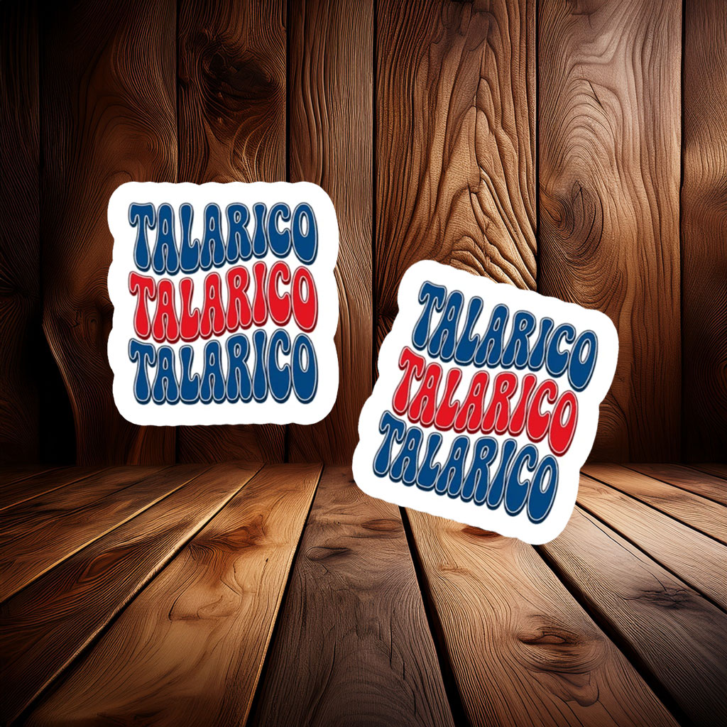 Talarico Retro Red White Blue Text Sticker