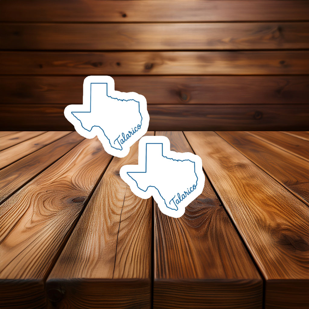 Talarico Texas Outline Script Sticker