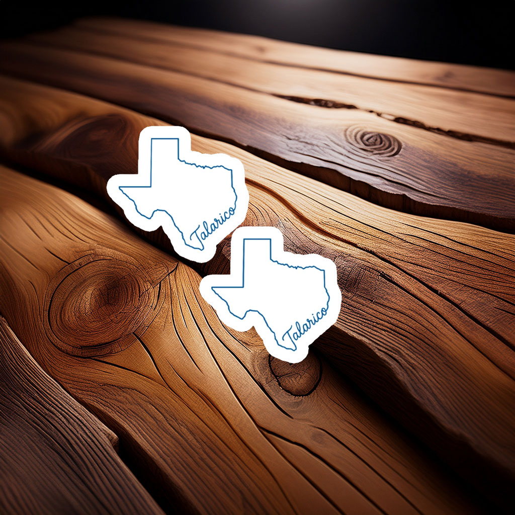 Talarico Texas Outline Script Sticker
