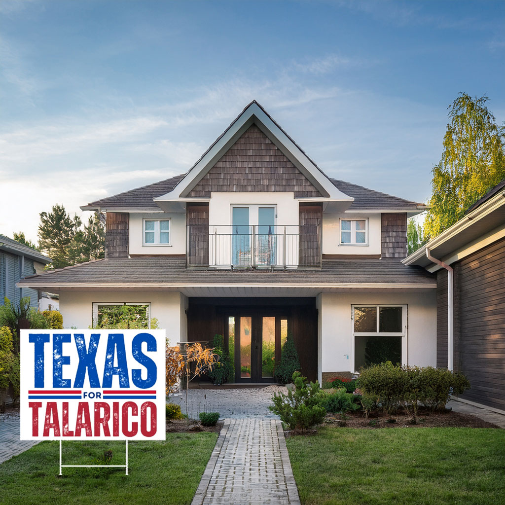 Texas For Talarico Red Blue Election Display — James Talarico Yard Sign